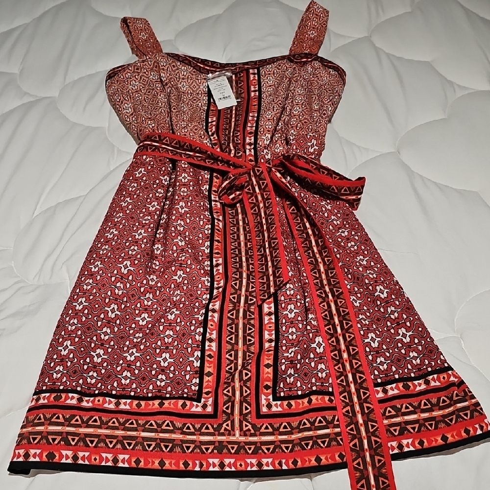 White House Black Market Red Sleeveless Sundress